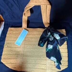 Draper James Womens Casual Straw Tote Bag